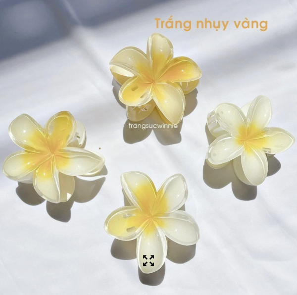 Kẹp hoa sứ vàng